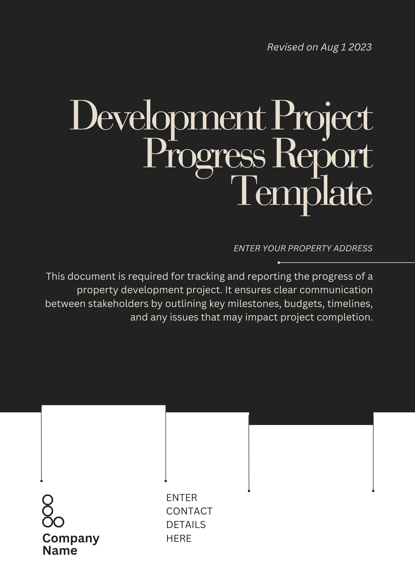 Development Project Progress Report – Track Milestones & Monitor Performance in Real Estate Development