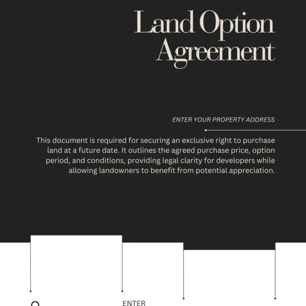 Land Option Agreement – Secure Your Property Deals with a Legally Binding Contract