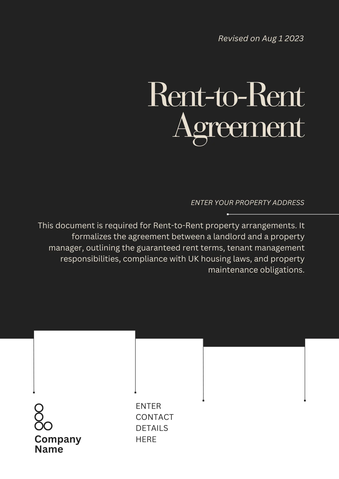 Rent-to-Rent Agreement – Secure Your Property Leasing Terms with a Legally Binding Contract