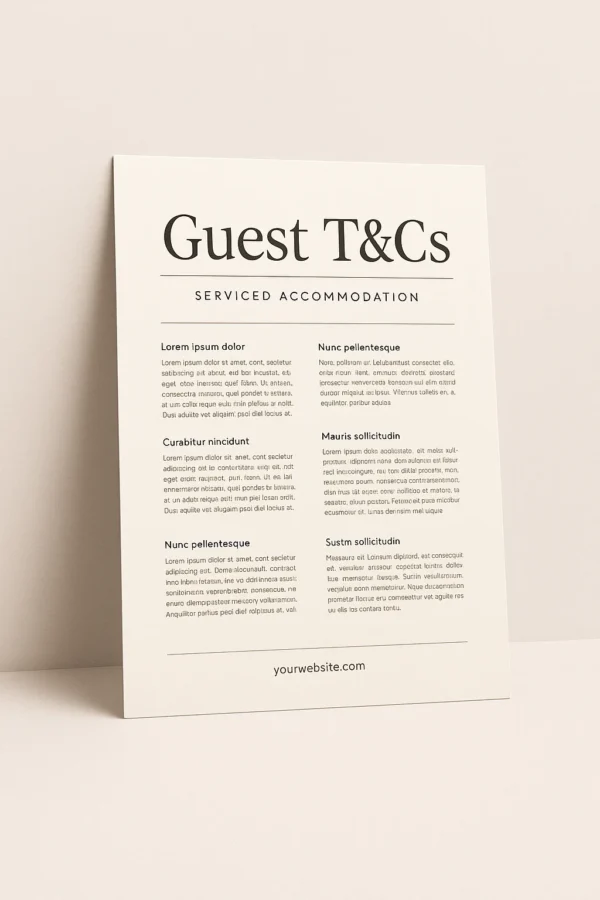 Serviced Accommodation Guest T&Cs