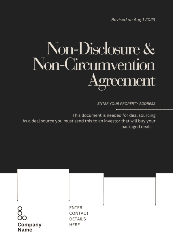 NDA non-circumvention agreement template pack
