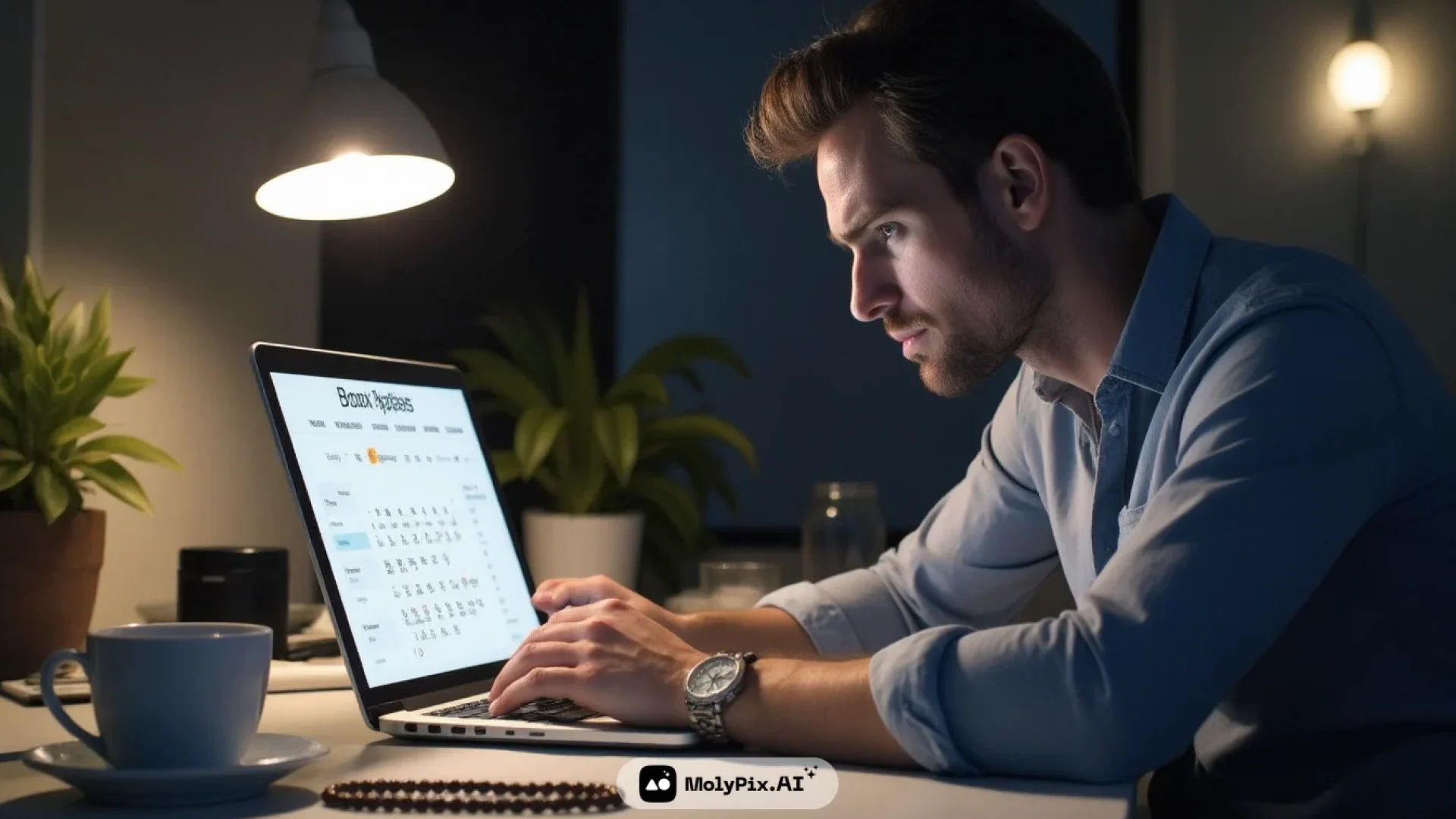 frustrated entrepreneur at desk