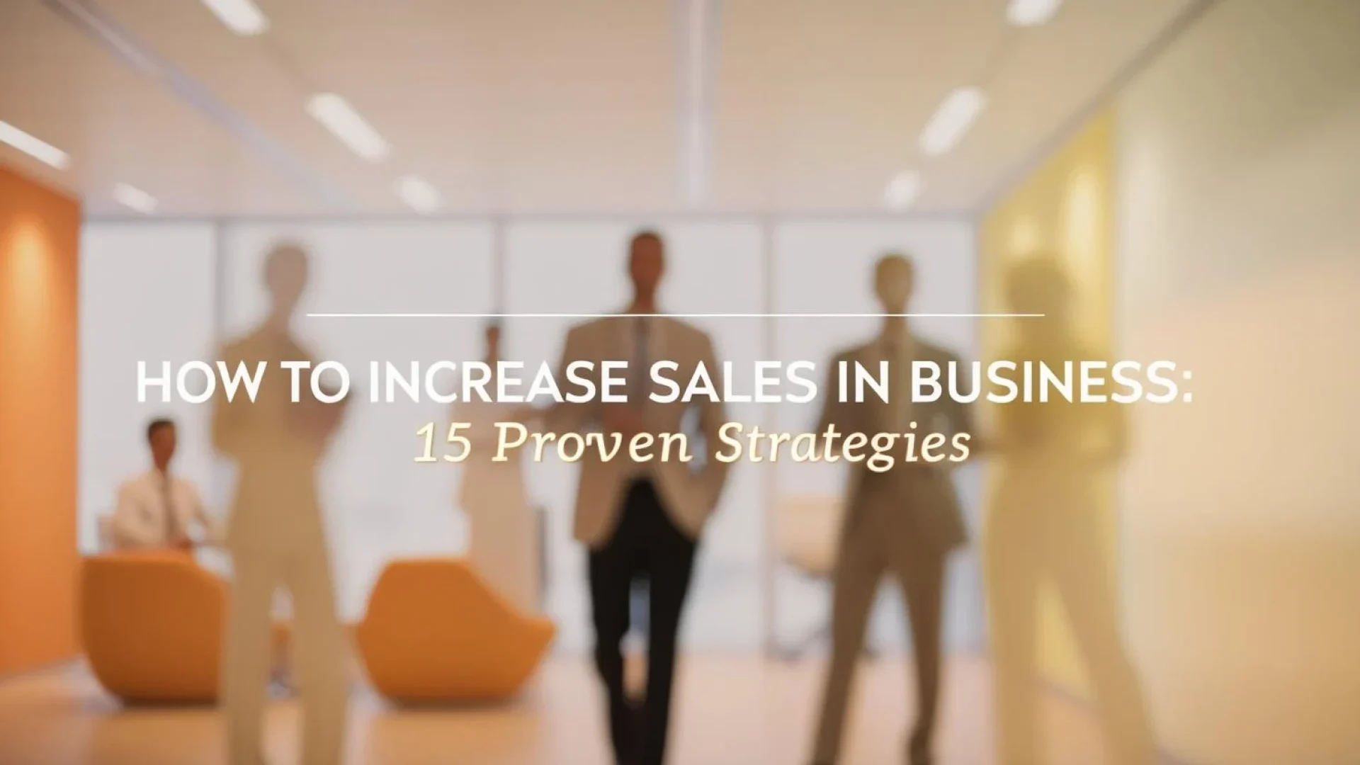 ow to increase sales in business_ 15 proven strategies,_ featuring a soft blur and shallow depth of field